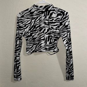 zebra open back top